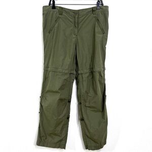 Land's End Adjustable Convertible Cargo Pants Womens 16‎ Nylon Olive Outdoors
